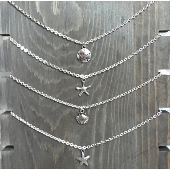3 total- Beach Inspired Silver Tone Necklace - Picture 2 of 2